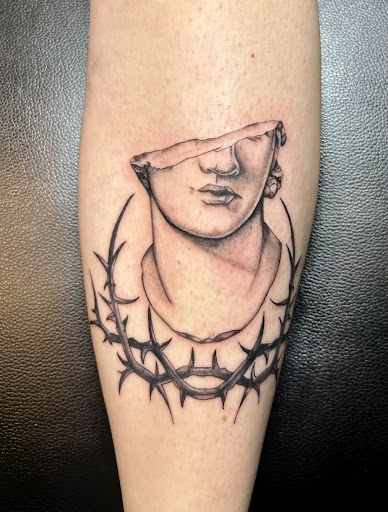 Explore chrysanthemum tattoo november birth flower tattoo ideas, creative tattoo ideas in Wilmington, available at Wilmington Tattoo & Piercing