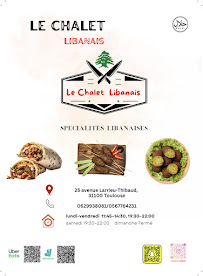 Menu / carte de Le Chalet Libanais à Toulouse