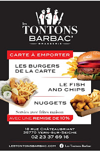 Restaurant français Les Tontons Barbac' à Vern-sur-Seiche (la carte)