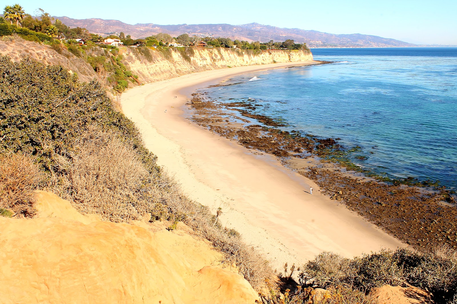 Photo of Big Dume Beach with light sand &  pebble surface