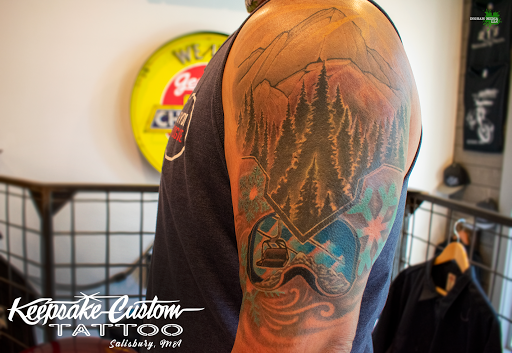 Explore inner elbow tattoo ideas, creative tattoo ideas in Salisbury, available at Keepsake Custom Tattoo & Body Piercing Laser Tattoo Removal