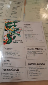 Thanh Long Restaurant à Montpellier carte