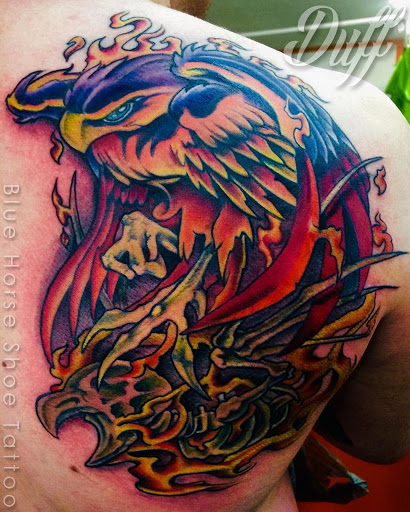 Explore chest cover up tattoos ideas for females, creative tattoo ideas in Portsmouth, available at World Famous Blue Horseshoe Tattoo and Piercing