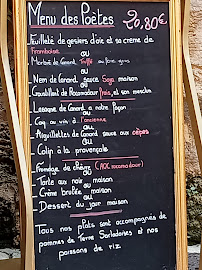 La Cour des Poètes à Sarlat-la-Canéda menu