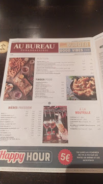 Restaurant Au Bureau Chalon-sur-Saône à Chalon-sur-Saône (le menu)