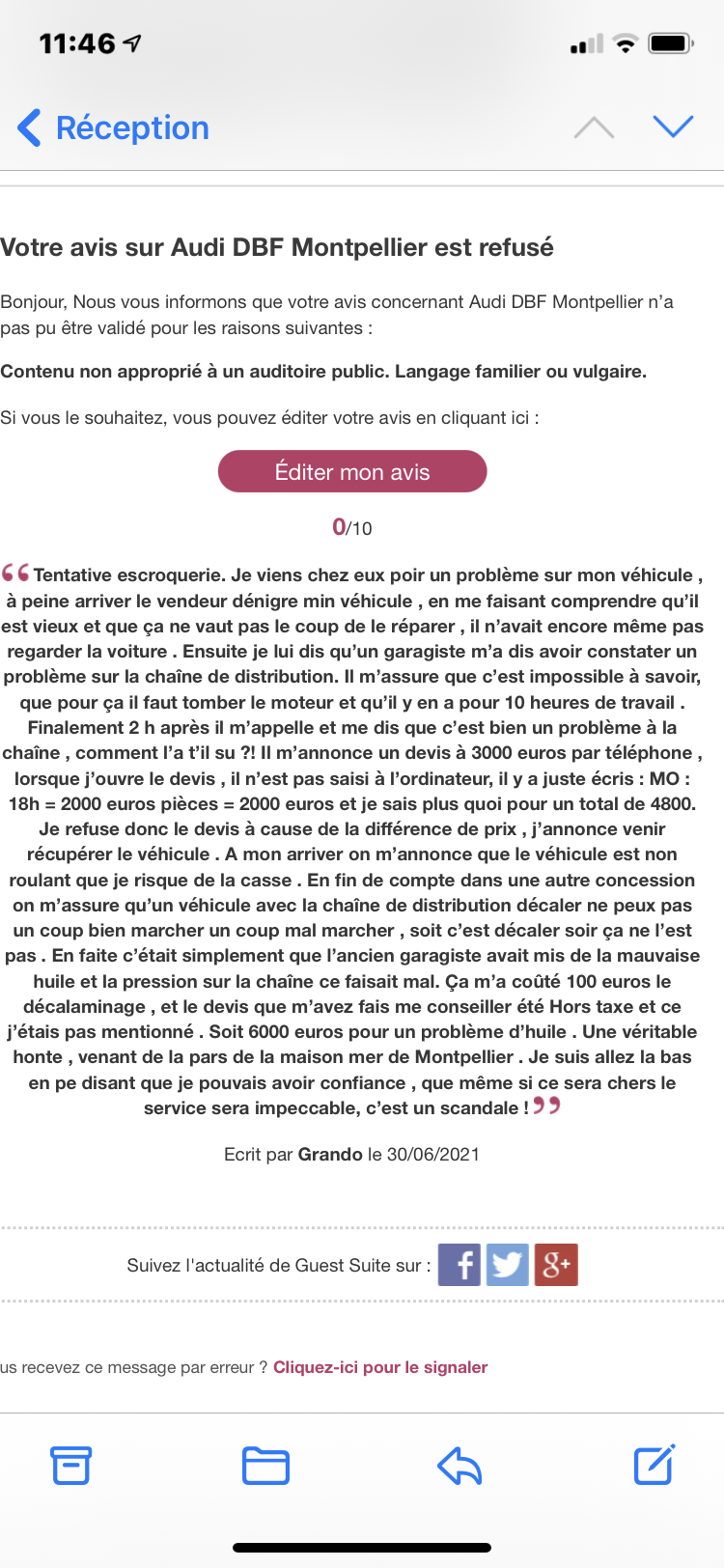 Photo n° 1 de l'avis de grando.t fait le 01/07/2021 à 08:05