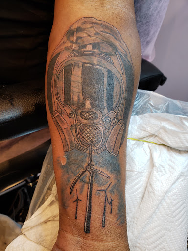 Explore star tattoo sleeve ideas, creative tattoo ideas in Davis, available at SIX GUN SOUND TATTOO