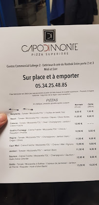 Pizzeria Capodimonte Pizzeria Labege - DICAPO à Labège (la carte)