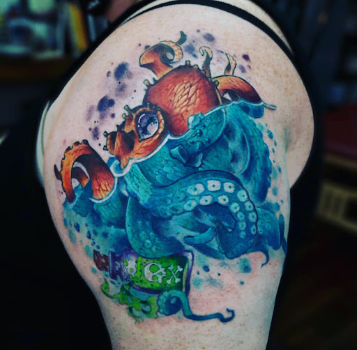 Explore neck tattoos ideas male, creative tattoo ideas in Athens, available at Pain and Wonder Tattoo and Piercing Studio