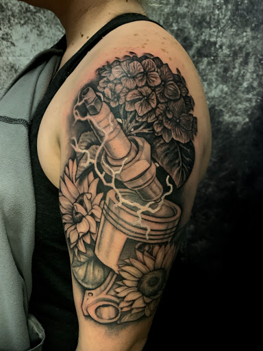 Explore billiards tattoo ideas, creative tattoo ideas in Knoxville, available at Mythical Markings Tattoo Studio