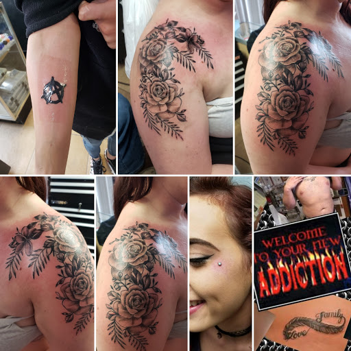 Explore joker and harley quinn tattoo ideas, creative tattoo ideas in Elko, available at Custom Tattoos and Body Piercing Studio
