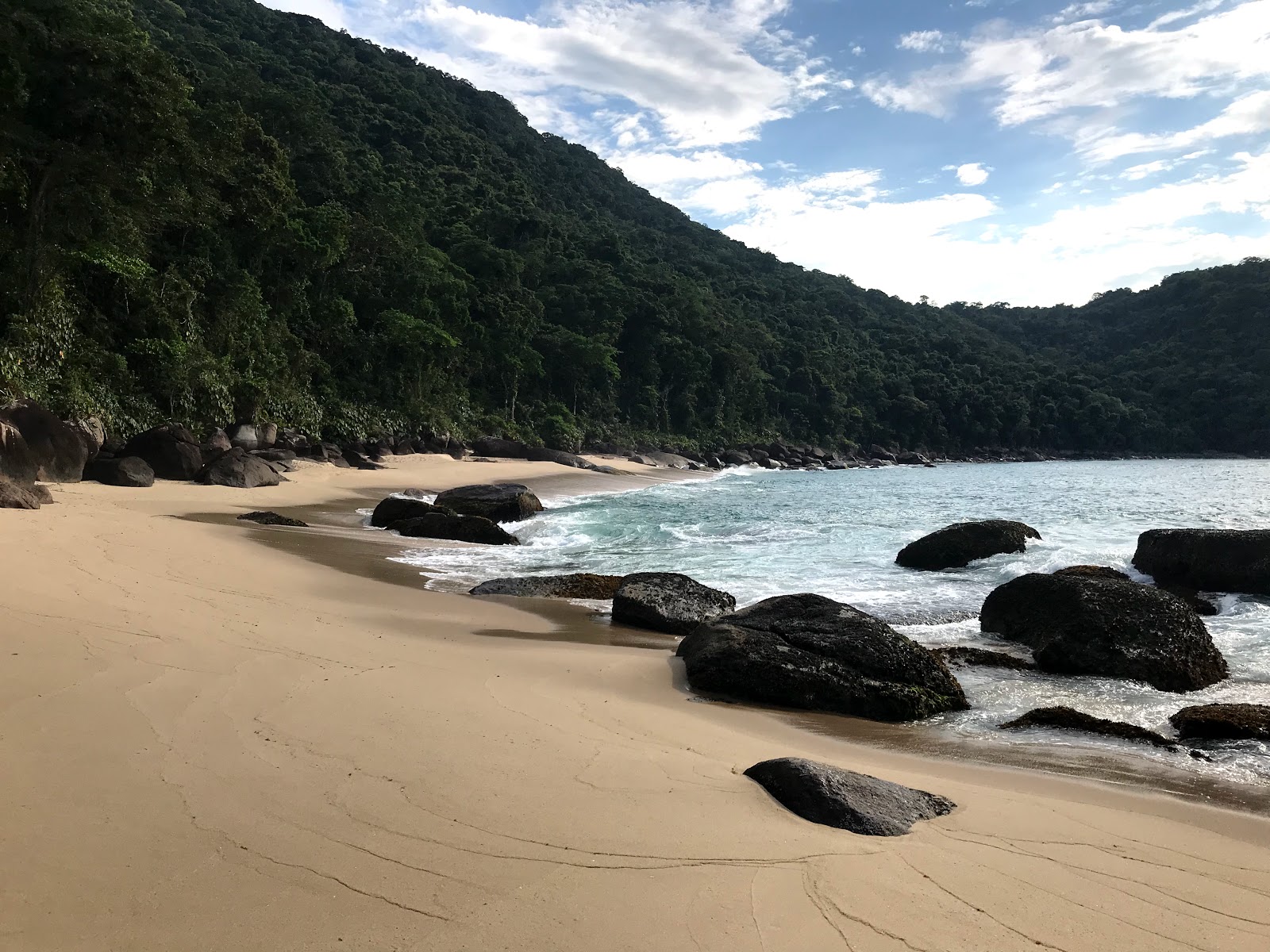 Praia Brava De Itamambuca'in fotoğrafı uçurumlarla desteklenmiş