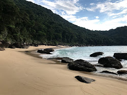 Praia Brava De Itamambuca'in fotoğrafı uçurumlarla desteklenmiş