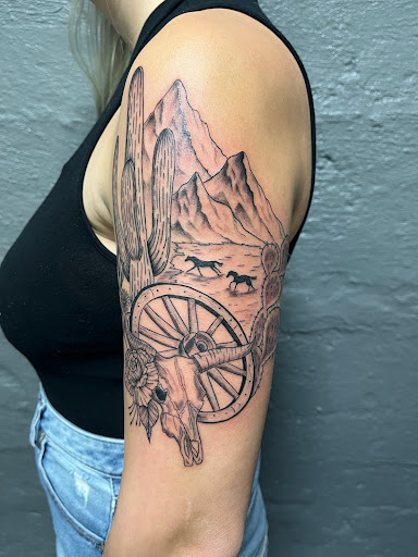 Explore last name tattoo ideas, creative tattoo ideas in Northern Cambria, available at Chey Kline Tattoos LLC