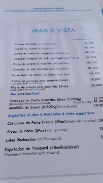 Mar à Vista à Sagres menu