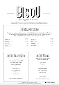 Menu du Bisou à Rouen