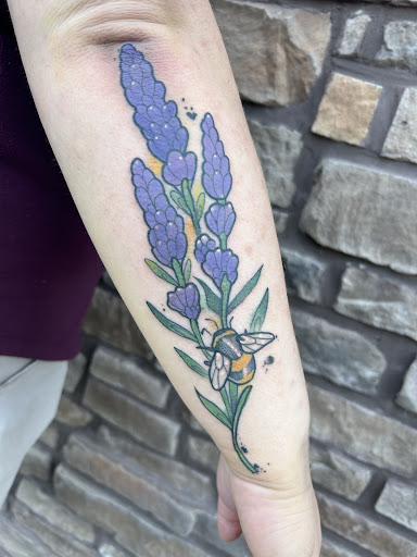 Explore heartagram tattoo ideas, creative tattoo ideas in Sullivan, available at Double Time Tattoo