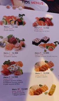Restaurant de sushis Yaki Shop à Paris (le menu)