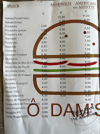 Menu / carte de O Dam's Frites à Condé-sur-l'Escaut