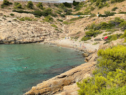 Cala Almadraba'in fotoğrafı dağlarla çevrili