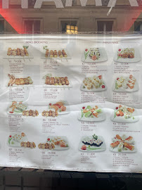 Menu / carte de Yokhama sushi japonais à volonté à Paris