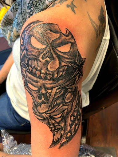 Explore wrist cover up tattoo ideas, creative tattoo ideas in Seymour, available at American Gypsy Tattoo Corp.