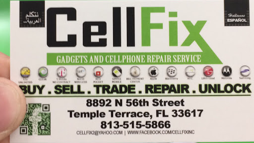 Cell Phone Store «CELLFIX - CELLPHONE REPAIR- TEMPLE TERRACE», reviews and photos, 8892 N 56th St, Temple Terrace, FL 33617, USA