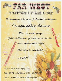 Menu du Far west trattoria pizzeria à Minturno
