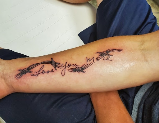 Explore tattoo ideas on calf, creative tattoo ideas in Wallace, available at Dans Tattoo Shop