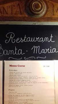 Restaurant méditerranéen Restaurant Santa Maria à Calvi (le menu)