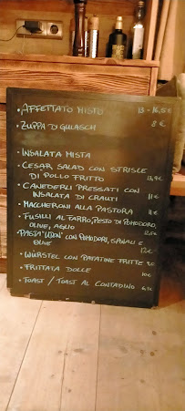 Moos Alm à Gsies menu