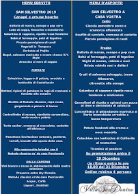 Menu du Ristorante Villa San Donino à Citta di Castello