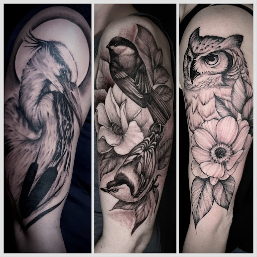 Explore tattoo cover up ideas on ankle, creative tattoo ideas in Barre, available at Rock City Tattoo