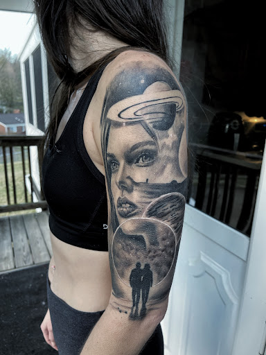 Explore pink tattoo ideas, creative tattoo ideas in Pittsburgh, available at Skin Deep Tattoo Gallery