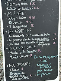 Menu du Cabane zely haye à La Flotte