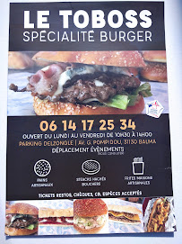 Le Toboss Burger à Balma carte