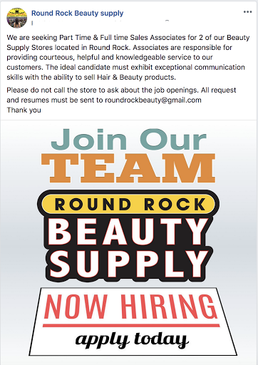 Beauty Supply Store «Round Rock Beauty Supply», reviews and photos, 1200 E Palm Valley Blvd #1204, Round Rock, TX 78664, USA