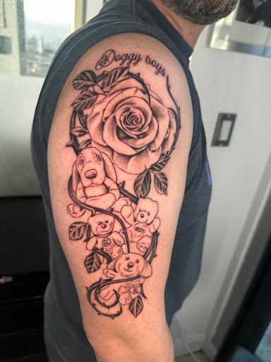 Explore chest and neck tattoo ideas, creative tattoo ideas in Astoria, available at Kings of Queens Tattoo Studio