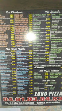 Euro-Pizza chez jean-mi a beaumont à Marseille carte