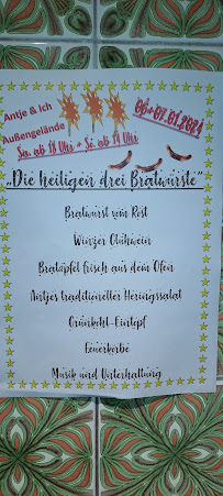 Restaurant Antje-und-Ich à Beelen (le menu)