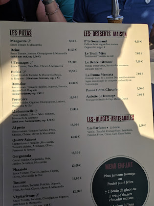 menu du restaurants La Pizzeria à Bidart