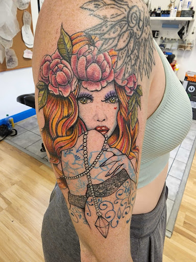 Explore tattoo blending ideas, creative tattoo ideas in Ocean Springs, available at Heart & Daggers Tattoo Studio LLC