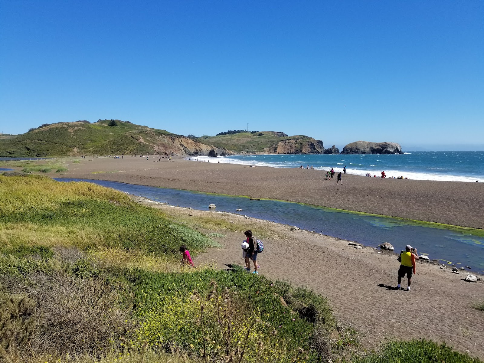 Photo of Rodeo Beach with gray sand surface