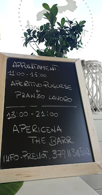 Menu / carte de The Barr à Terlizzi