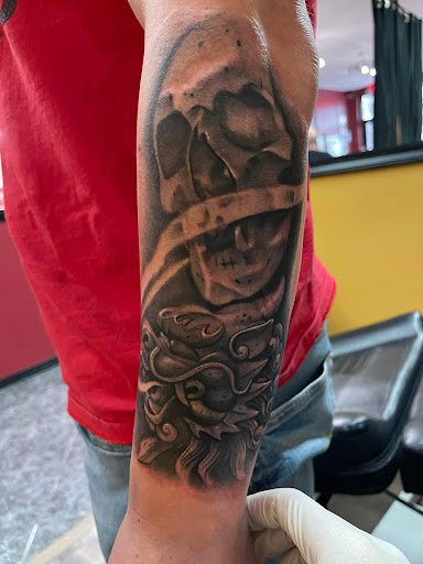 Explore pain tattoo ideas for guys, creative tattoo ideas in Taylor, available at Babydolls Tattoos