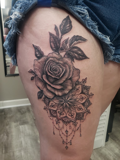 Explore horror half sleeve tattoo ideas, creative tattoo ideas in Linn Creek, available at Hillard Skillard Tattoos, LLC.
