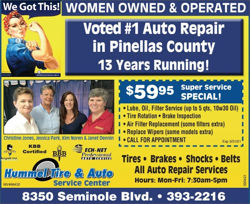 Auto Repair Shop «Hummel Tire and Auto», reviews and photos, 8350 Seminole Blvd, Seminole, FL 33772, USA