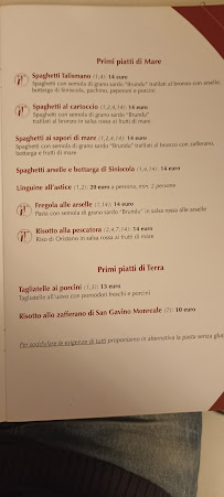 Menu / carte de Osteria Pizzeria Il Talismano à Siniscola