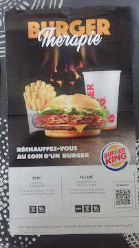 Menu / carte de Burger King à Villabé