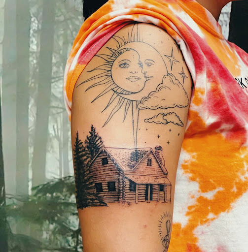 Explore last name tattoo ideas on arm, creative tattoo ideas in Sumter, available at Broken Arrow Tattoo Studio